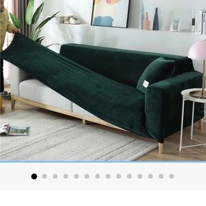 Velvet stretchable couch cover